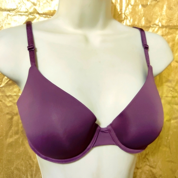 Victoria's Secret PINK Uplift Semi Demi Push Up Bra Size 32C Color: Eggplant EUC - Picture 11 of 11